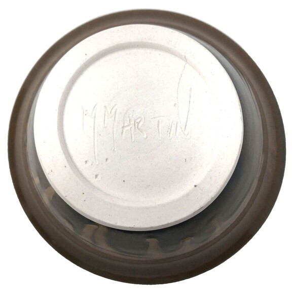 VTG Studio Art Pottery Ceramic Nesting Bowls Brown Drip Glaze Artist Signed Set - Picture 13 of 16